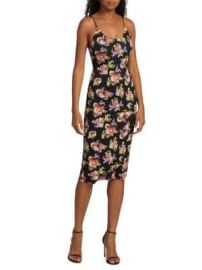 Alice Olivia Delora Fitted Floral Midi Dress on SALE at Saks Off 5th