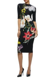 Alice Olivia Delora Floral Midi Dress at Nordstrom