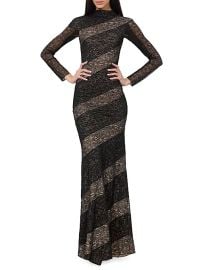 Alice Olivia Delora Lace Mock Turtleneck Maxi Dress at Saks Fifth Avenue