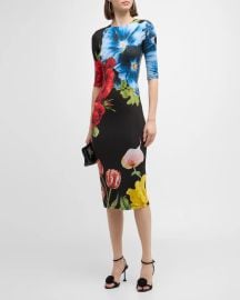 Alice Olivia Delora Le Parisien Midi Dress at Neiman Marcus