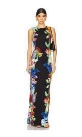 Alice Olivia Delora Maxi Dress In Garden Brunch Black at Revolve