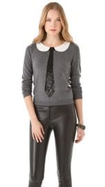 Alice Olivia Delray Sequin Tie Sweater at Shopbop