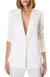 Alice Olivia Denny Longline Satin Boyfriend Blazer at Nordstrom