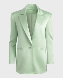 Alice Olivia Denny Notch Collar Boyfriend Blazer in Green Tee at Neiman Marcus