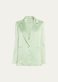 Alice Olivia Denny Notch Collar Boyfriend Blazer in Green Tee at Bergdorf Goodman