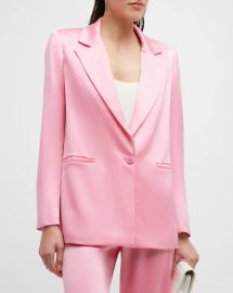 Alice Olivia Denny Satin Boyfriend Blazer at Neiman Marcus