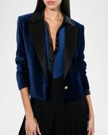 Alice Olivia Devyn Boxy Velvet Blazer at Neiman Marcus