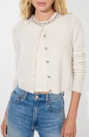 Alice Olivia Dollie Embellished Cashmere Blend Cardigan at Nordstrom