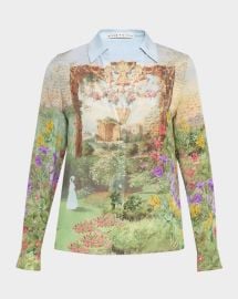 Alice Olivia Dusk To Dawn Eloise Button Front Blouse at Neiman Marcus