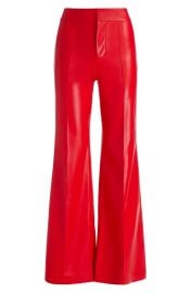 Alice Olivia Dylan Wide Leg Faux Leather Pants in Bright Ruby at Nordstrom