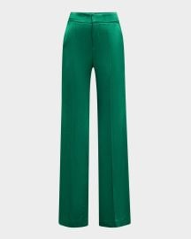 Alice Olivia Dylan Wide-Leg Satin Pants at Neiman Marcus