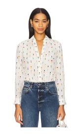 Alice Olivia Eloise Blouse In Beach Club at Revolve