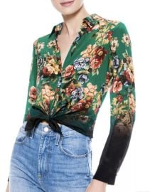 Alice Olivia Eloise Floral Button Down Blouse at Ebay