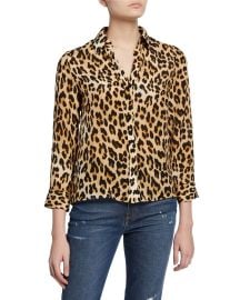 Alice Olivia Eloise Silk Button-Down Blouse at Neiman Marcus