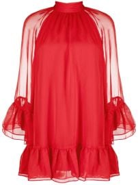 Alice Olivia Ema Chiffon long-sleeve Minidress - at Farfetch