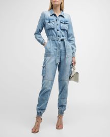 Alice Olivia Etha Chambray Jumpsuit at Neiman Marcus