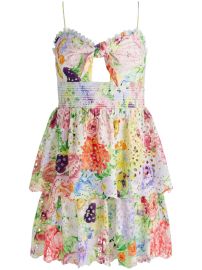 Alice Olivia Fina floral-print tie-front Minidress - at Farfetch