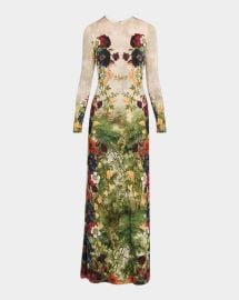 Alice Olivia Forbidden Forest Delora Long Sleeve Maxi Dress at Neiman Marcus