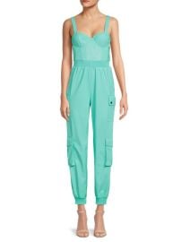 Alice Olivia Frida Faux Leather Cargo Jumpsuit at Saks Off 5th