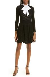 Alice Olivia Gin Pointelle Lace Wool Sweater Dress at Nordstrom