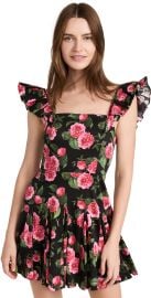 Alice Olivia Ginny Floral Ruffle Sleeve Fit Flare Dress at Shopbop