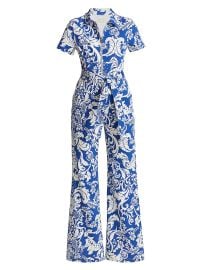 Alice Olivia Gorgeous Printed Wide Leg Jumpsuit at The Outnet