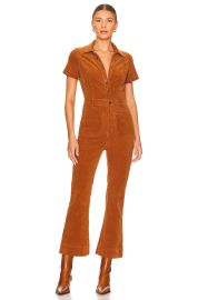 Alice Olivia Gorgeous belted cotton blend corduroy wide leg jumpsuit at Revolve