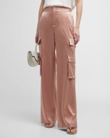 Alice Olivia Hayes High-Waist Wide-Leg Cargo Pants at Neiman Marcus