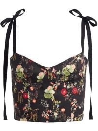 Alice Olivia Helene Bustier Top in Blush Kiss Black at Farfetch