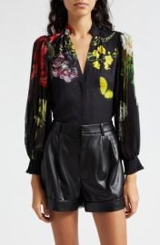 Alice Olivia Ilan Floral Button-Up Shirt at Nordstrom