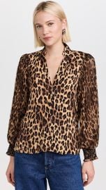 Alice Olivia Ilan Leopard Print Long Sleeve Shirt at Shopbop