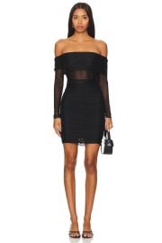 Alice Olivia Isadola Folded Mini Dress In Black at Revolve