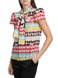 Alice Olivia Jeannie Butterfly Tie Neck Top at Saks Fifth Avenue