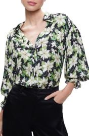 Alice Olivia Julius Floral Print Blouse at Nordstrom