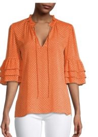 Alice Olivia Julius Textured Tiered Sleeve Top at Alice + Olivia