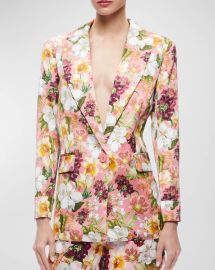 Alice Olivia Justin Blazer in Juniper Floral at Neiman Marcus