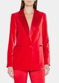 Alice Olivia Justin Satin Roll-Cuff Blazer - at Bergdorf Goodman