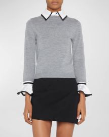 Alice Olivia Justina Mixed Media Pullover at Neiman Marcus