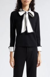 Alice Olivia Justina Mixed Media Wool Sweater at Nordstrom