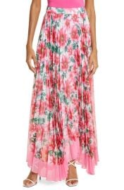 Alice Olivia Katz Floral Sunburst Pleated Maxi Skirt at Nordstrom