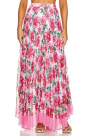 Alice Olivia Katz Floral Sunburst Pleated Maxi Skirt at Revolve