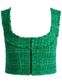 Alice Olivia Kensie Tweed Cropped Top Green AO at Farfetch