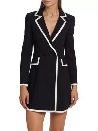 Alice Olivia Kyrie Piped Tuxedo Dress at Saks Fifth Avenue