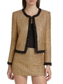 Alice Olivia Landon Metallic Tweed Box Jacket at Saks Off 5th