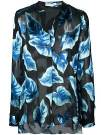 Alice Olivia Leaf Print Sheer Shirt - Farfetch at Farfetch