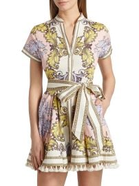 Alice Olivia Lucy Filigree Belted Minidress in Day Dreamer at Saks Fifth Avenue
