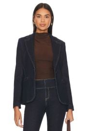 Alice Olivia Macey Blazer In Dark Rinse at Revolve