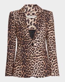 Alice Olivia Macey Leopard Fitted Blazer at Neiman Marcus