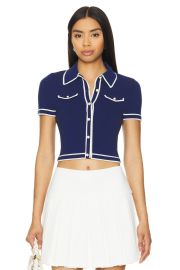 Alice Olivia Marlena Polo In Indigo Ecru at Revolve