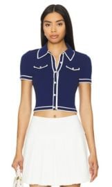 Alice Olivia Marlena Polo In Indigo Ecru at Revolve